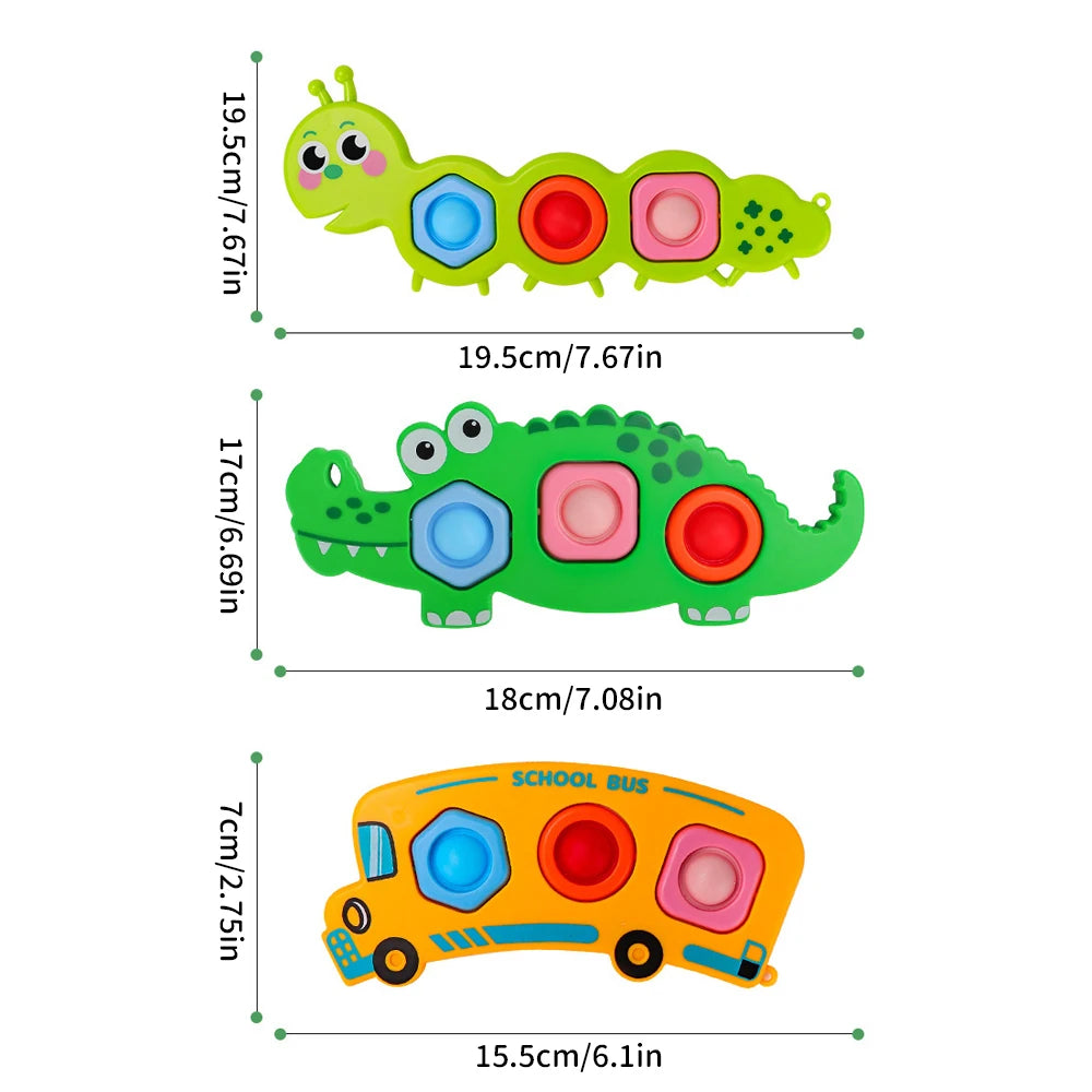Finger Press Fidget Toys for Children Baby Sensory Finger Exercise Activity Motor Skills Educational Stress Relief Kids Toy Gift