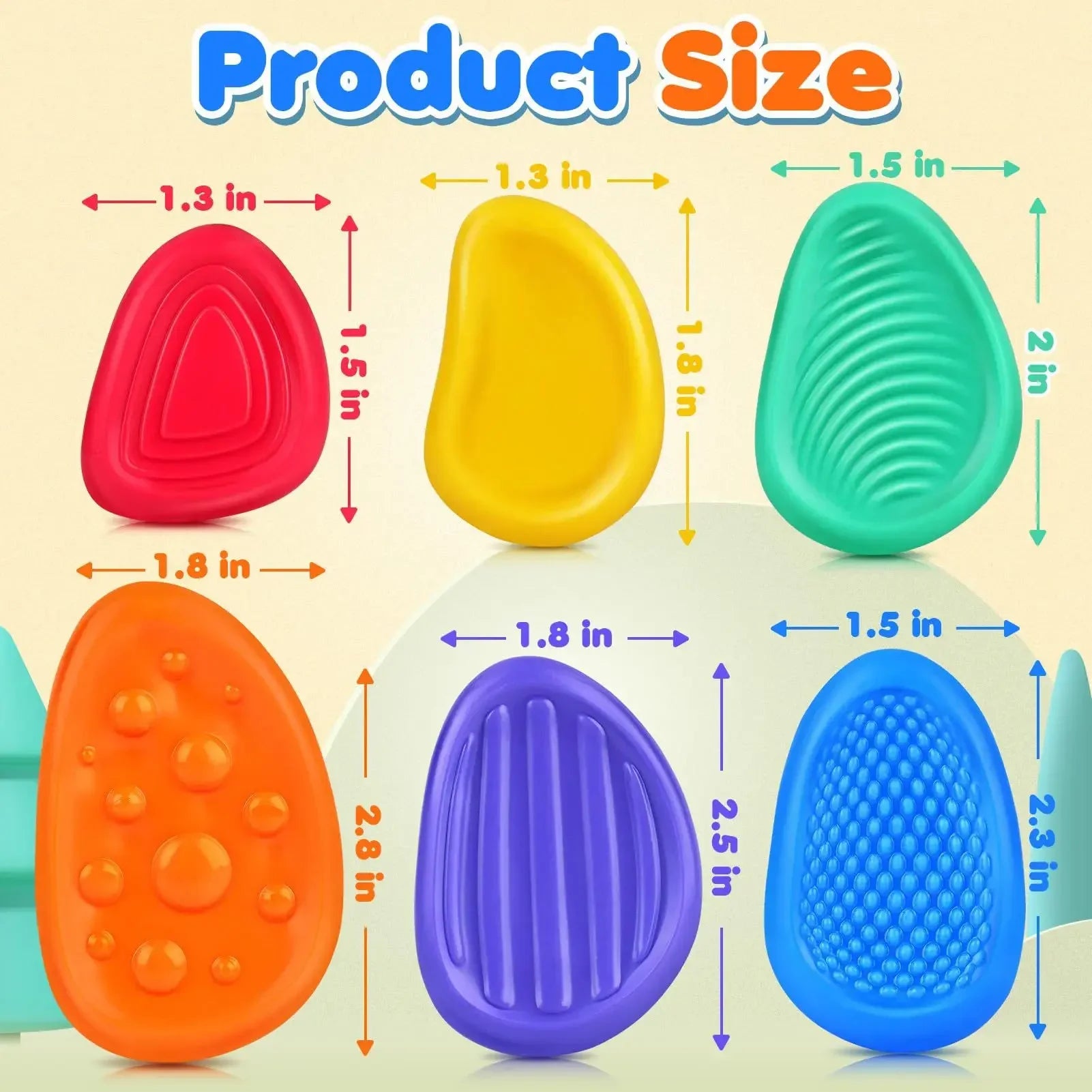 Silicone Sensory Stone 6-Pack